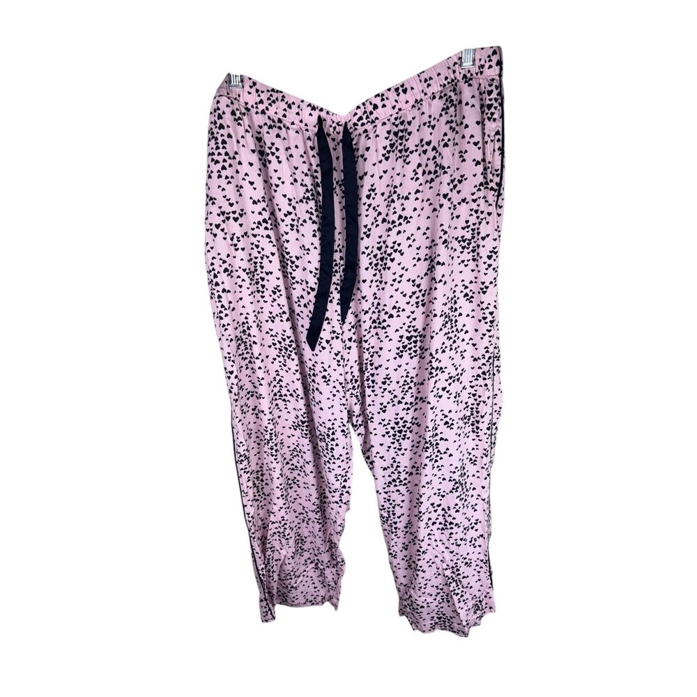 Victoria's‎ Secret Woman's Heart Print Pink Pajama Pants Cotton Pants Sz XL